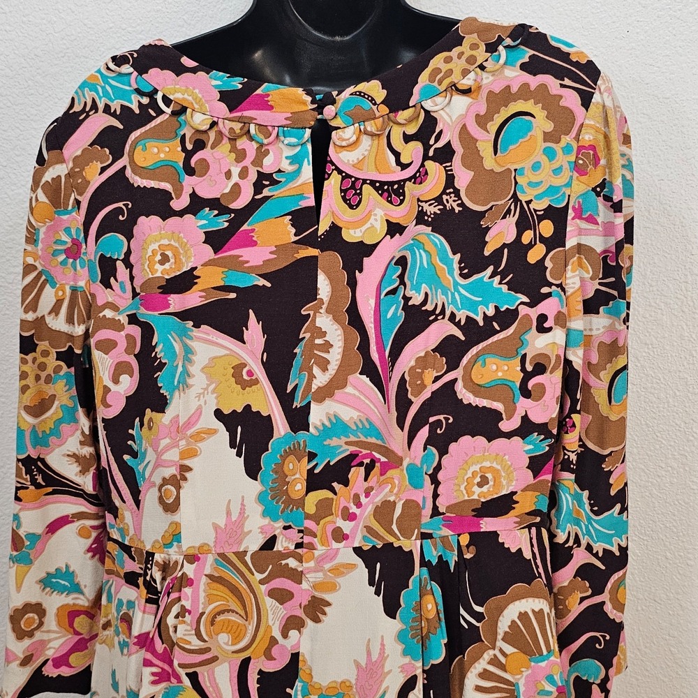 Boden 3/4 Sleeve All Over Floral Print Knee Length Dress Women's Size 8 - Picture 6 of 7